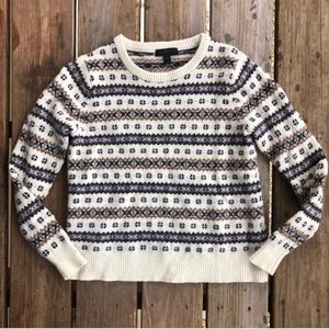 J. Crew ✨ 100% Lambs Wool Nordic Fair Isle Crew Neck Sweater